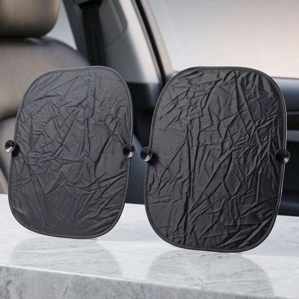 Foldable Car Side Window Sunshade With Suction Cups For Heat Protection (2 Pc)