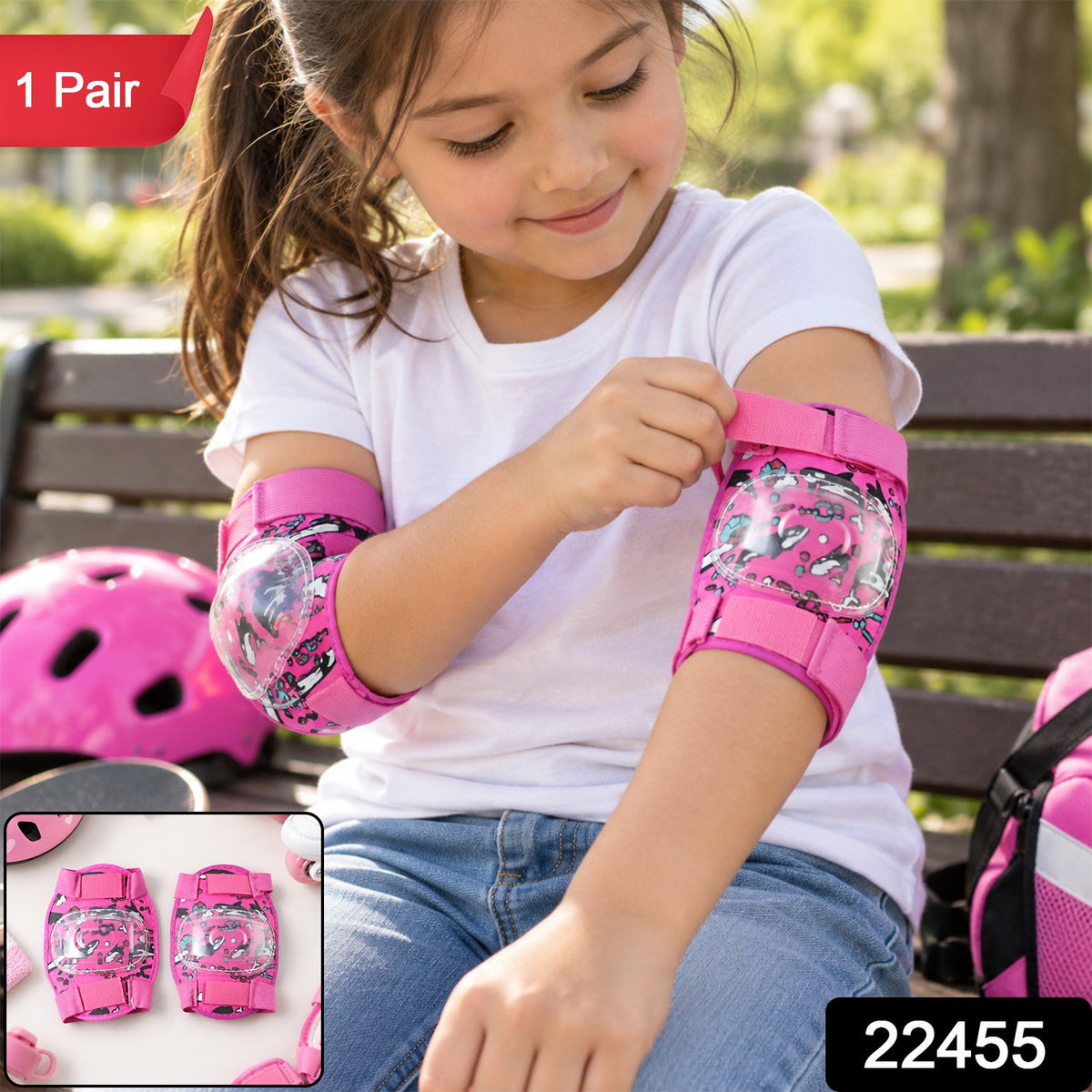 Adjustable Kids Elbow Protection Pads For Cycling Skating And Scooter Play (1 Pair)