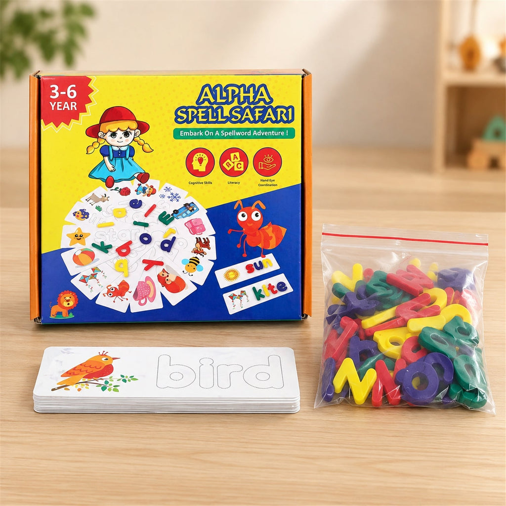 Alphabet Word Puzzle Cards With Lowercase Letters For Spelling Practice (1 Set)