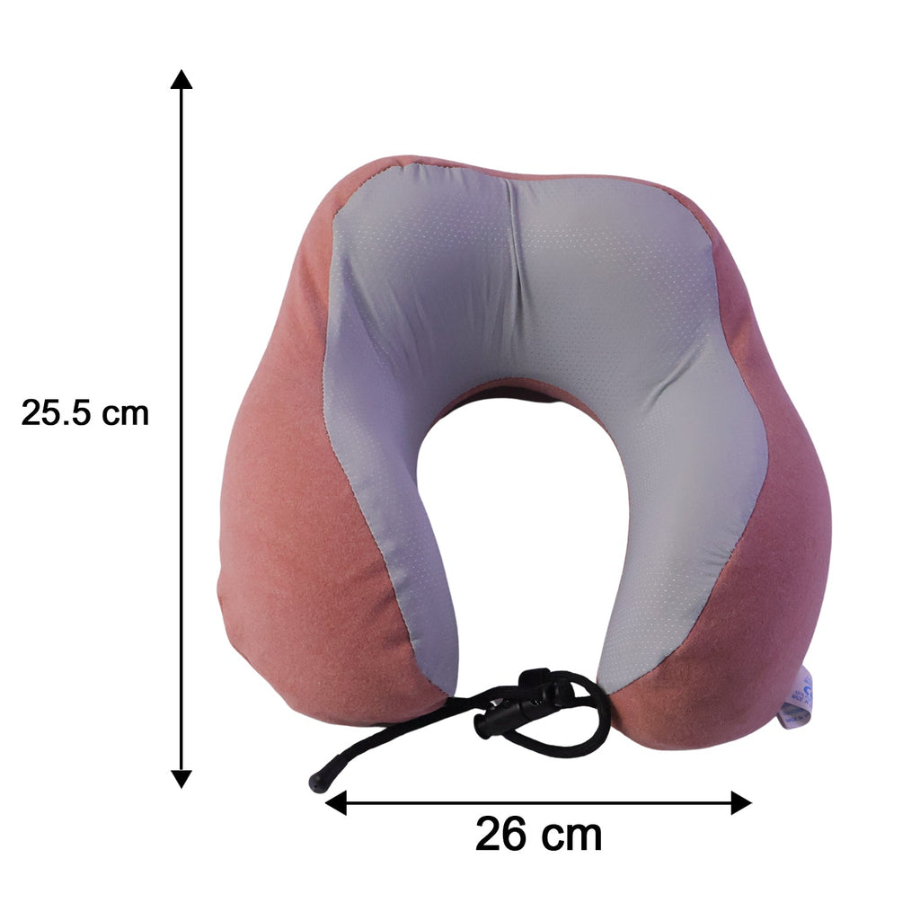 U Shaped Travel Neck Pillow With Adjustable Closure For Comfortable Trips (1 Pc)