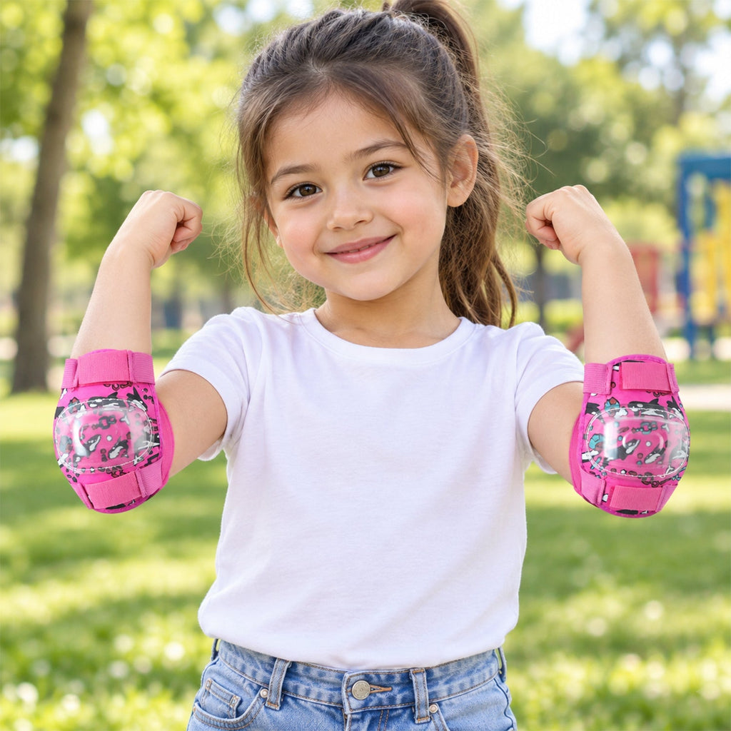 Adjustable Kids Elbow Protection Pads For Cycling Skating And Scooter Play (1 Pair)