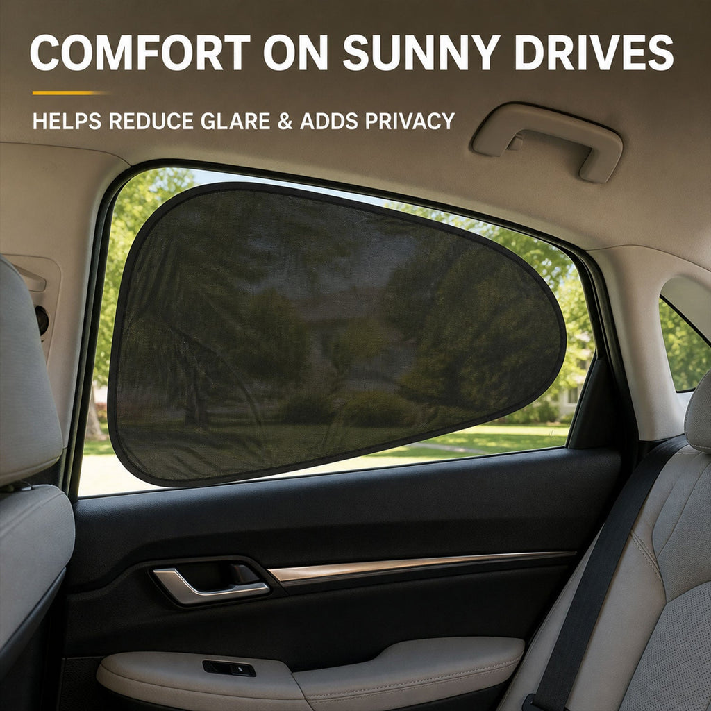 Car Side Window Sun Shade Mesh Cover For Uv Protection And Privacy (2 ...